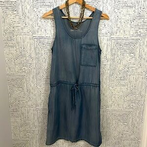 Chambray tank dress w pockets!